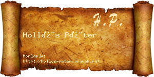 Hollós Péter névjegykártya